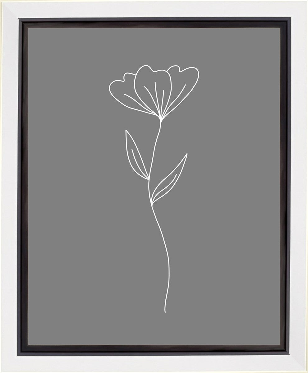 Minimalist Flower Gray Gallery Wrap