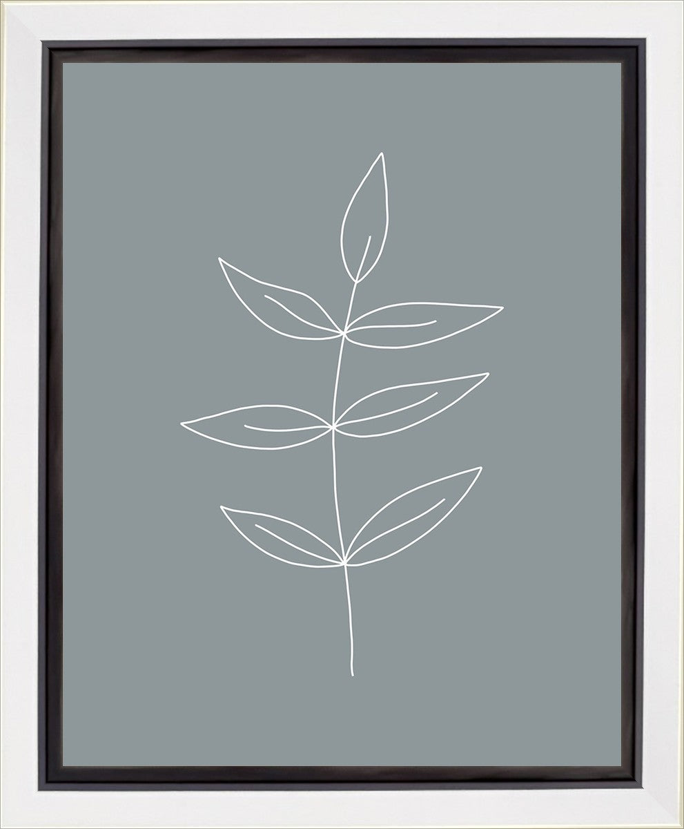 Minimalist Leaves Blue Gallery Wrap