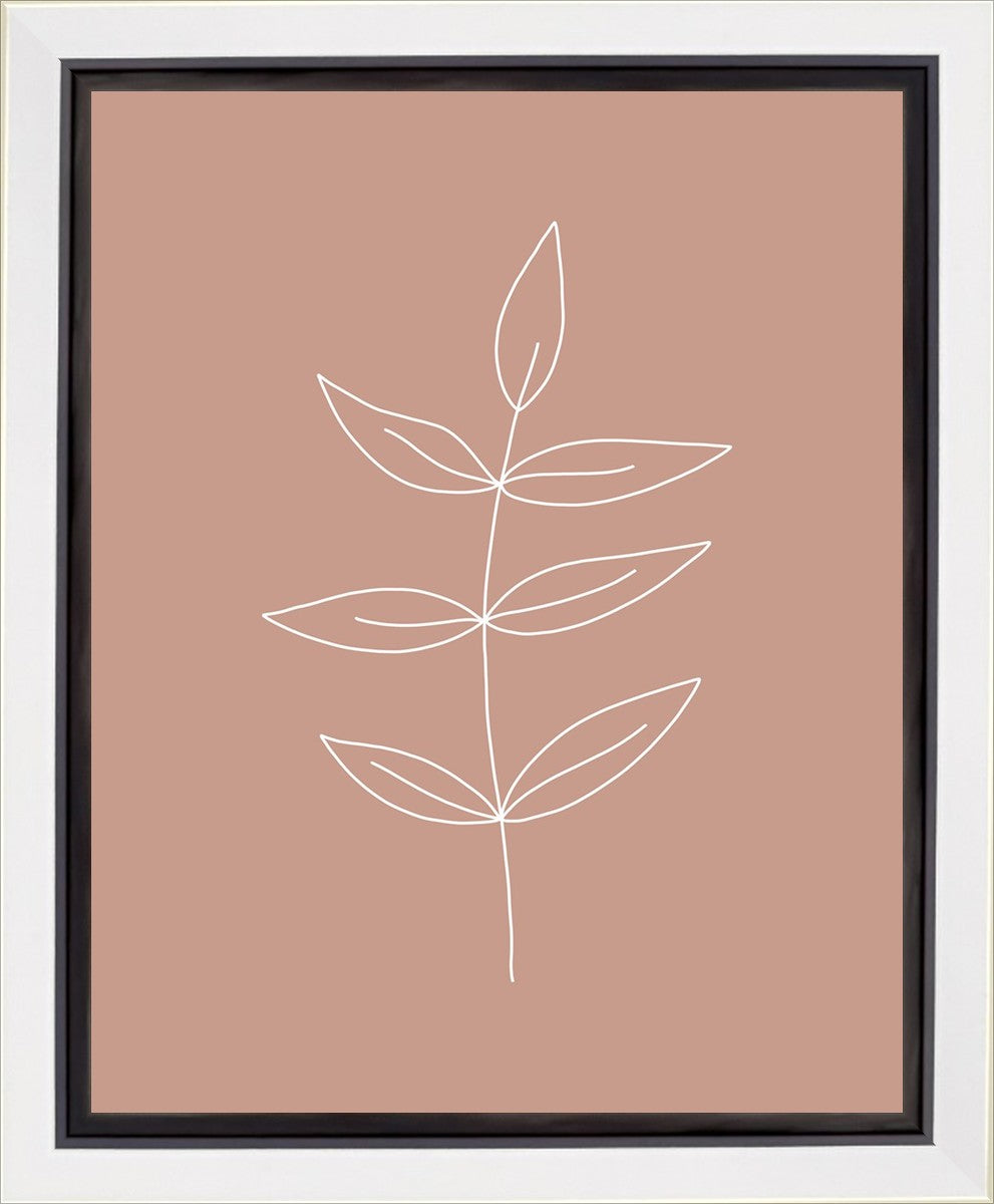Minimalist Leaves Pink Gallery Wrap