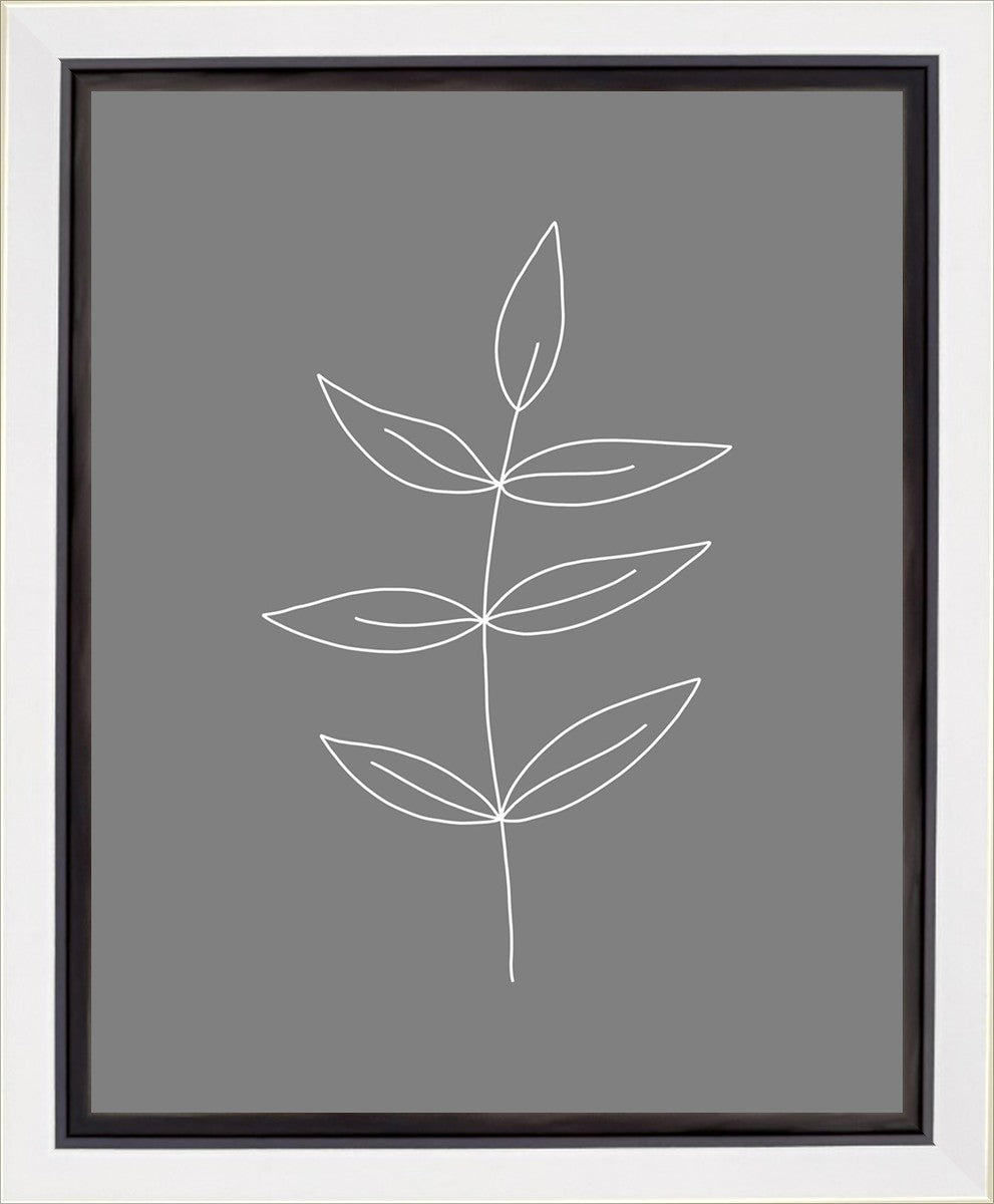Minimalist Leaves Gray Gallery Wrap