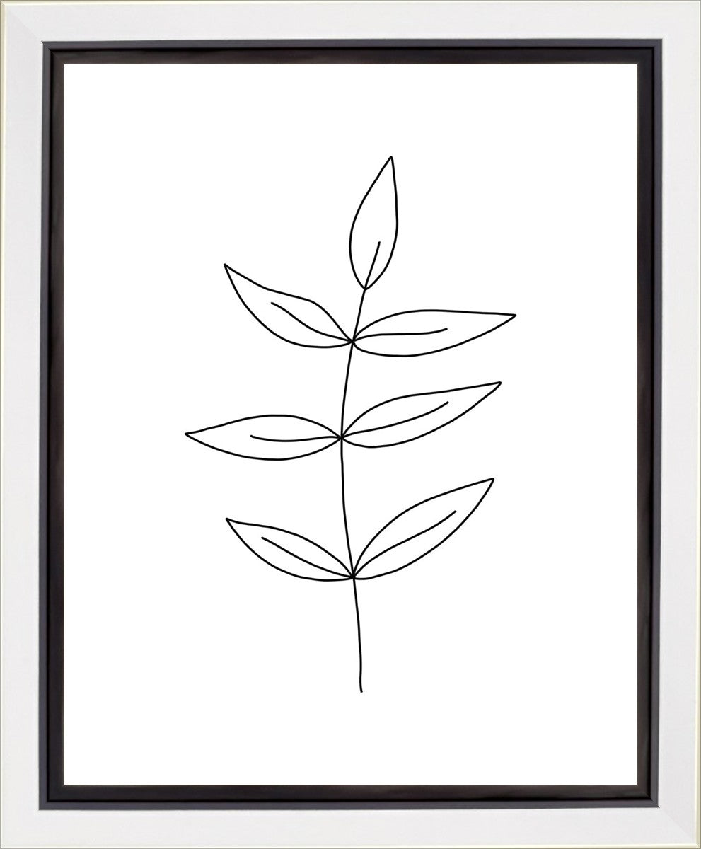 Minimalist Leaves White Gallery Wrap