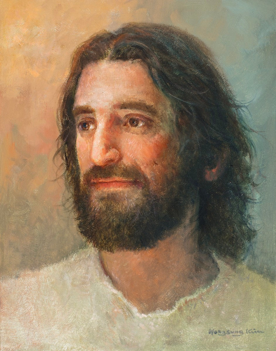 The One by Yongsung Kim jesus christ portrait orange blue background ...
