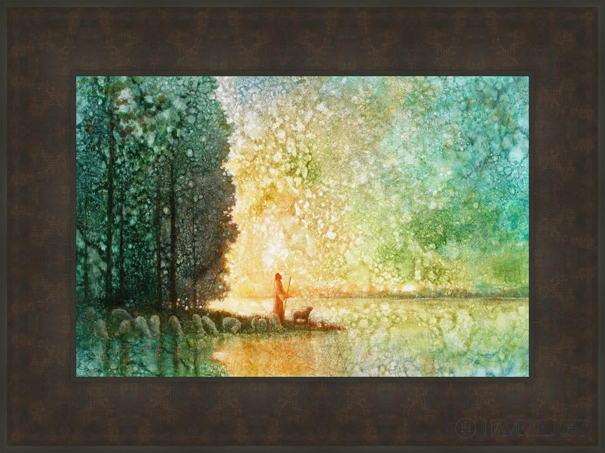 Beside Quiet Waters Open Edition Canvas / 24 X 16 Bronze Frame 31 3/4 23 Art