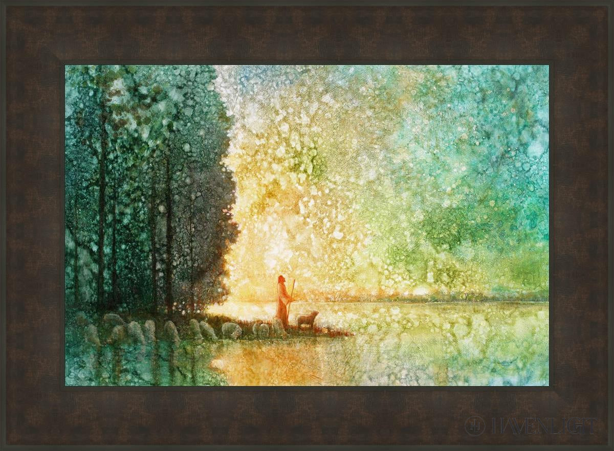 Beside Quiet Waters Open Edition Canvas / 30 X 20 Bronze Frame 37 3/4 27 Art
