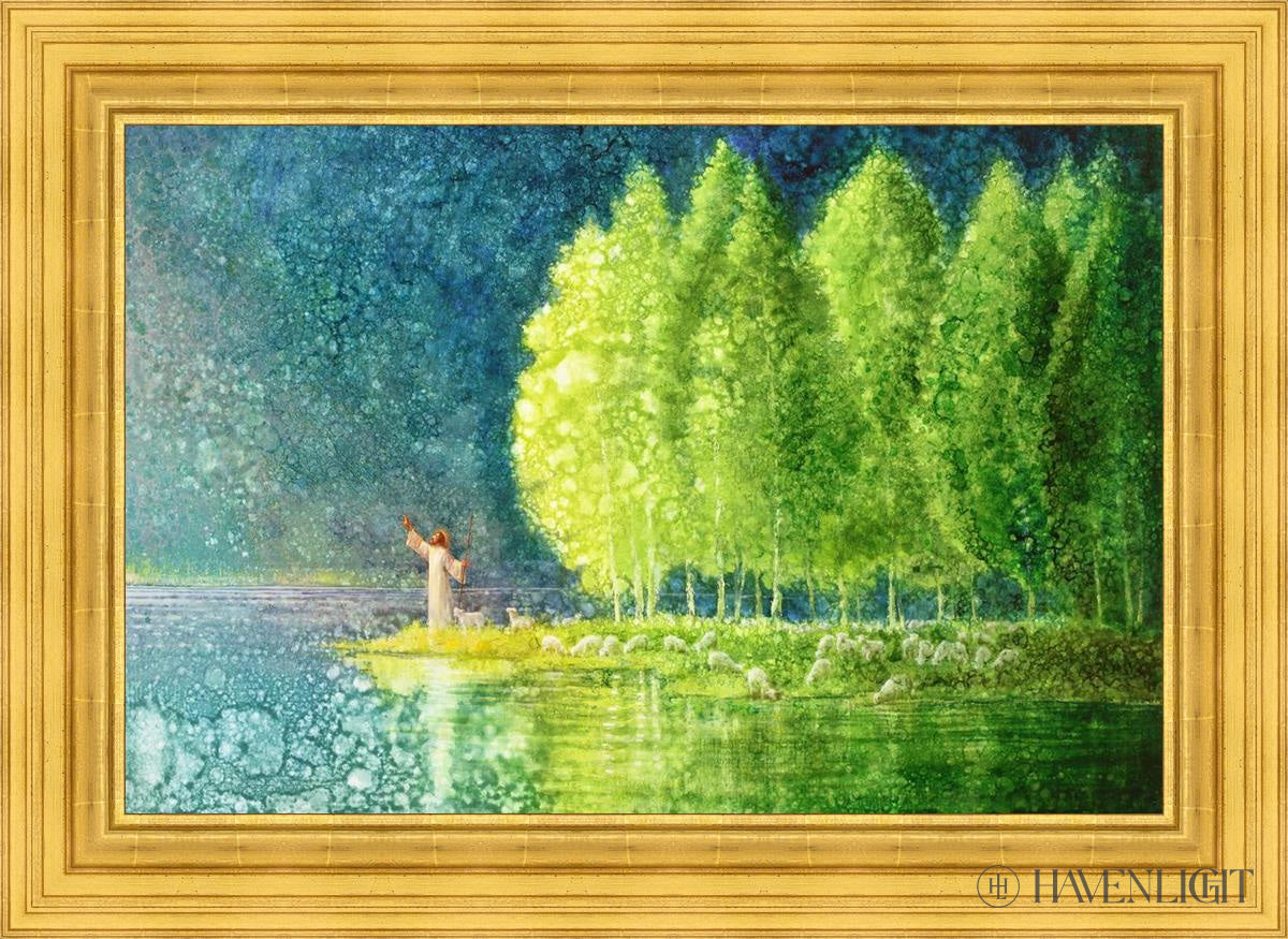 Beside Still Waters Open Edition Canvas / 36 X 24 22K Gold Leaf 44 3/8 32 Art