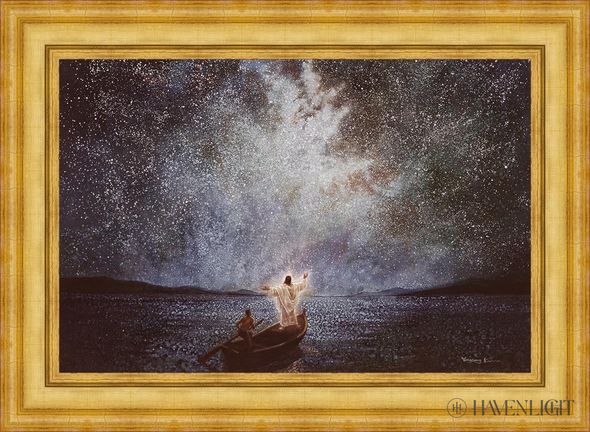 Calm And Stars Open Edition Canvas / 36 X 24 Colonial Gold Metal Leaf 44 3/4 32 Art