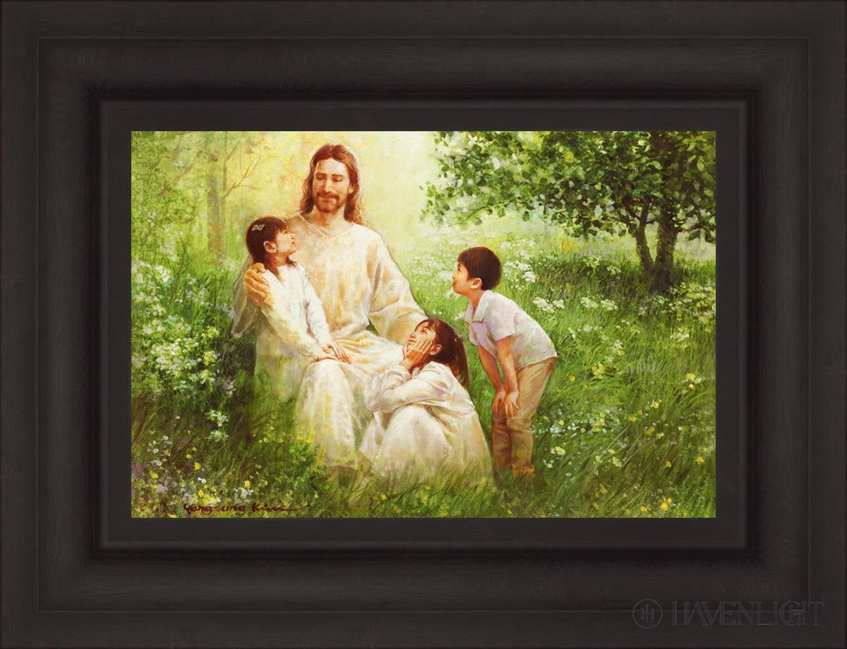Christ With Asian Children Open Edition Canvas / 18 X 12 Brown 25 3/4 19 Art