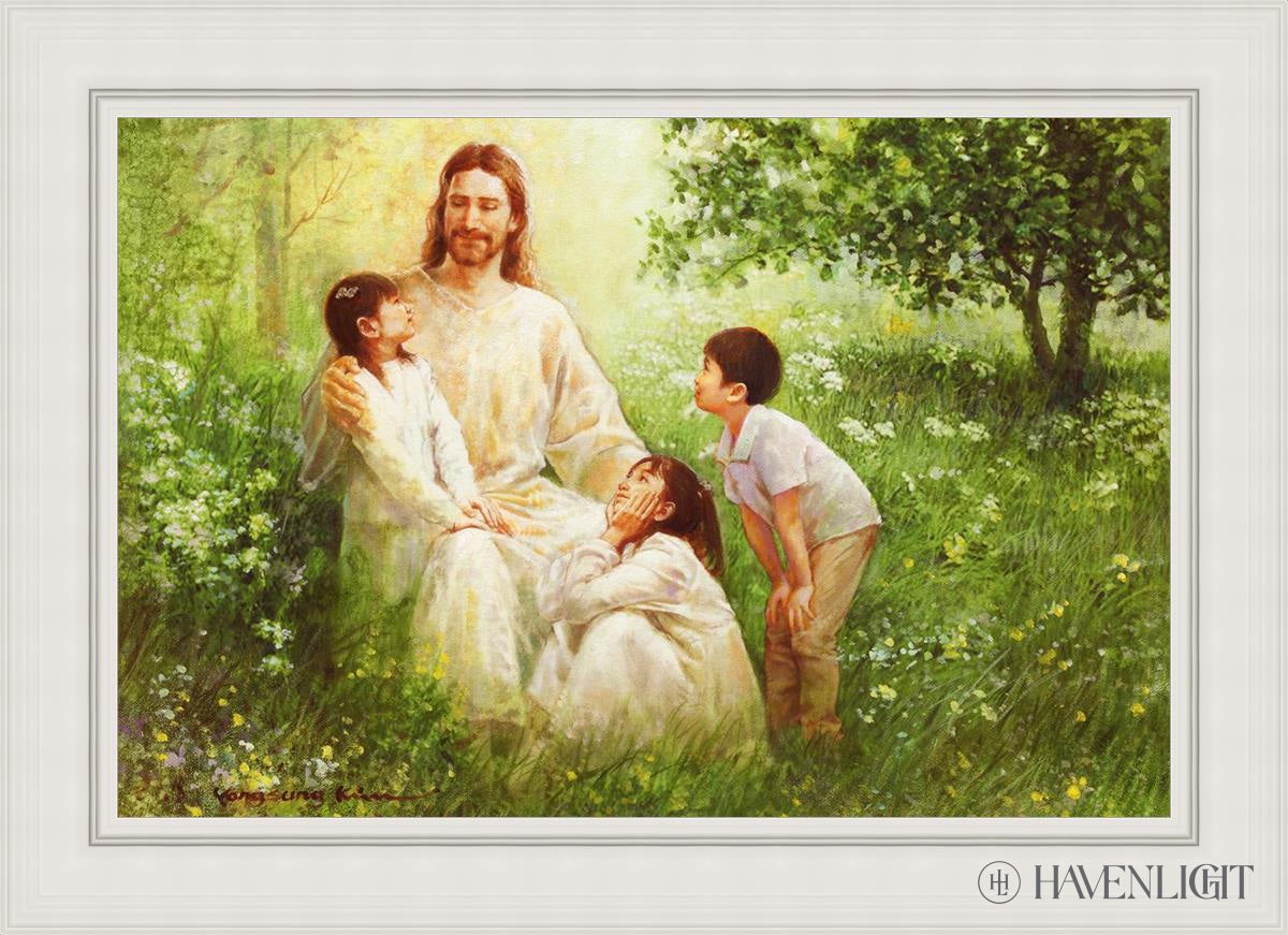 Christ With Asian Children Open Edition Canvas / 36 X 24 White 43 3/4 31 Art