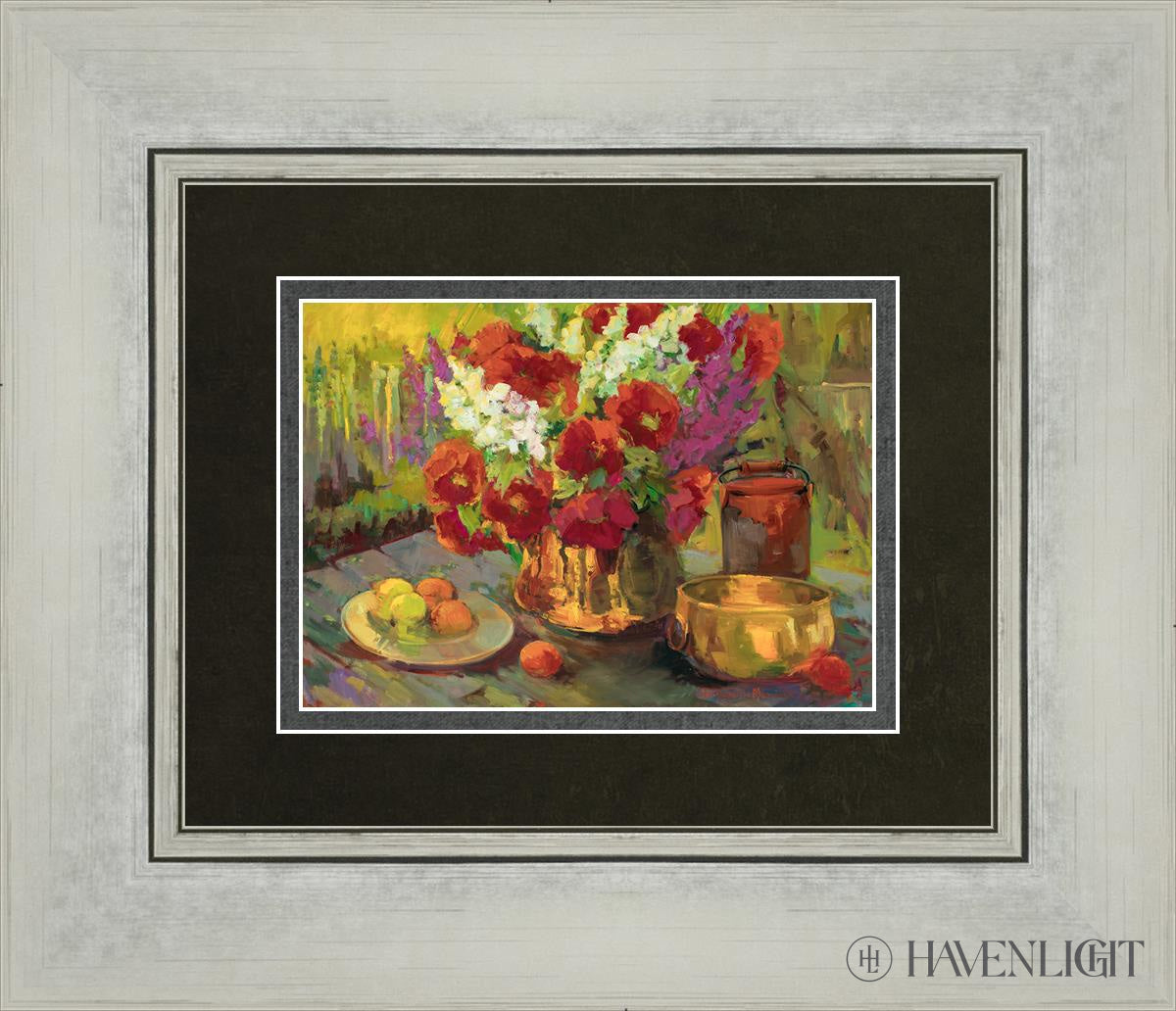 Copper Brass And Poppies Open Edition Print / 7 X 5 Silver 14 1/4 12 Art