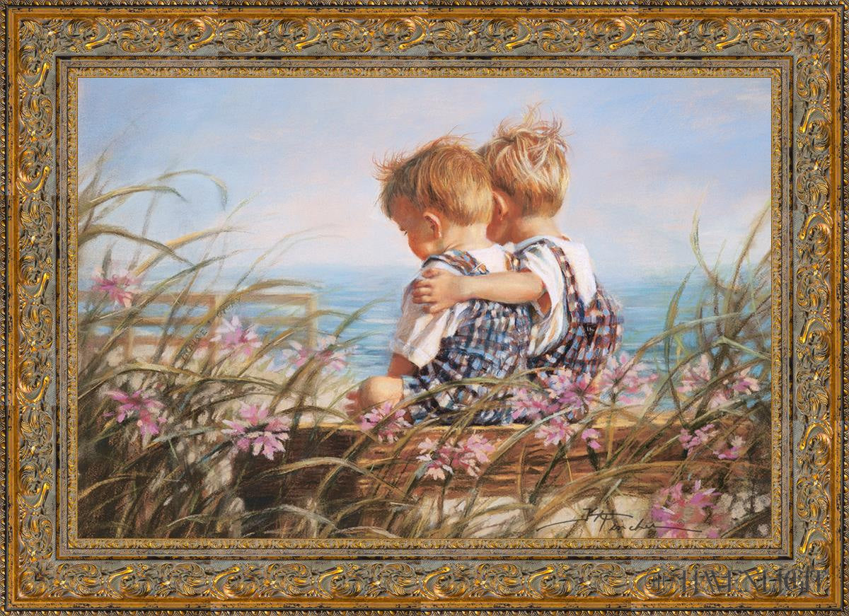 Heart Hugs Open Edition Canvas / 36 X 24 Gold 43 3/4 31 Art