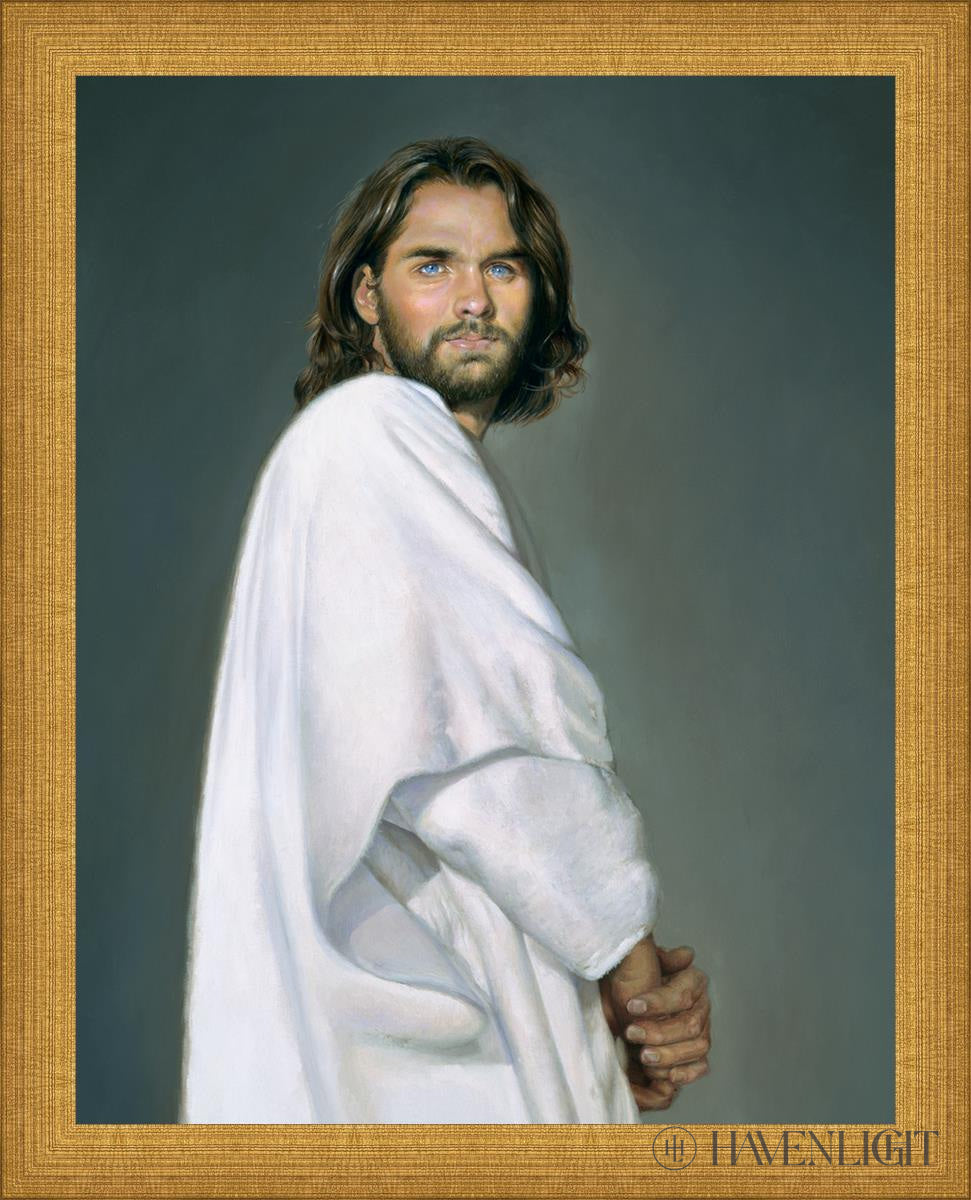 Jesus Open Edition Print / 11 X 14 Matte Gold 12 3/4 15 Art