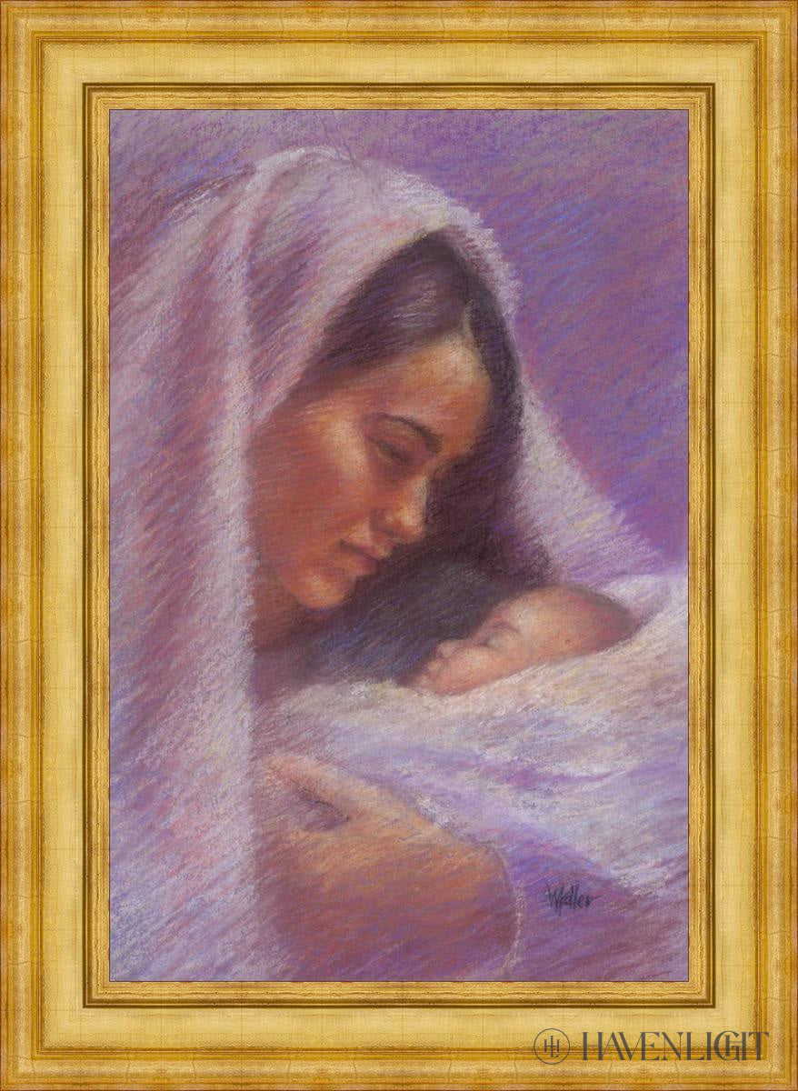 Mary & Jesus Pastel Open Edition Canvas / 24 X 36 Colonial Gold Metal Leaf 32 3/4 44 Art