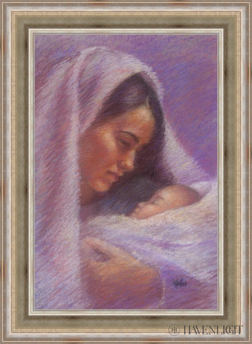 Mary & Jesus Pastel Open Edition Canvas / 24 X 36 Colonial Silver Metal Leaf 32 3/4 44 Art