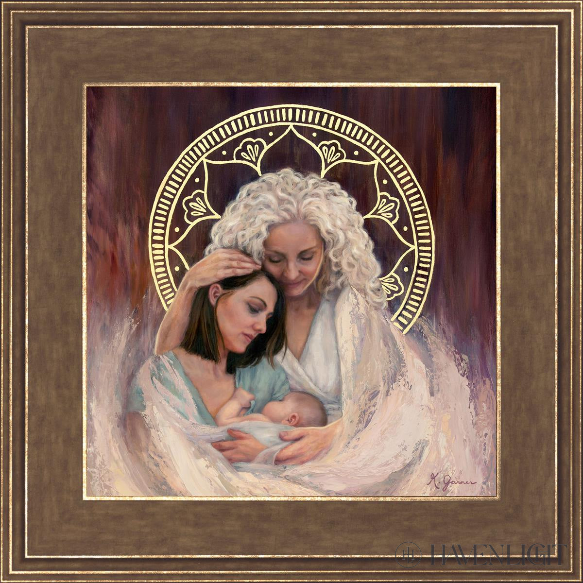 Mothers Embrace Open Edition Print / 12 X Gold 16 3/4 Art