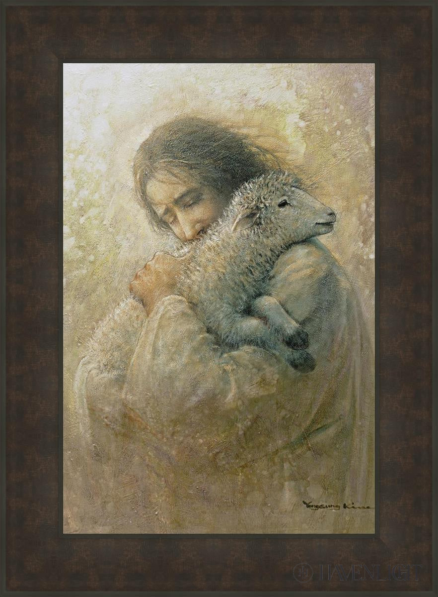 The Shepherds Care Open Edition Canvas / 20 X 30 Bronze Frame 27 3/4 37 Art
