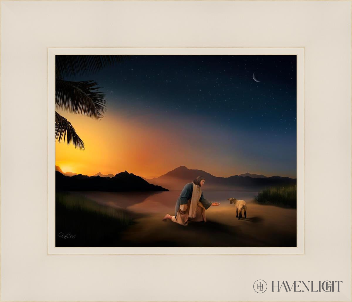 Time With The Lamb Open Edition Print / 10 X 8 White 14 1/4 12 Art