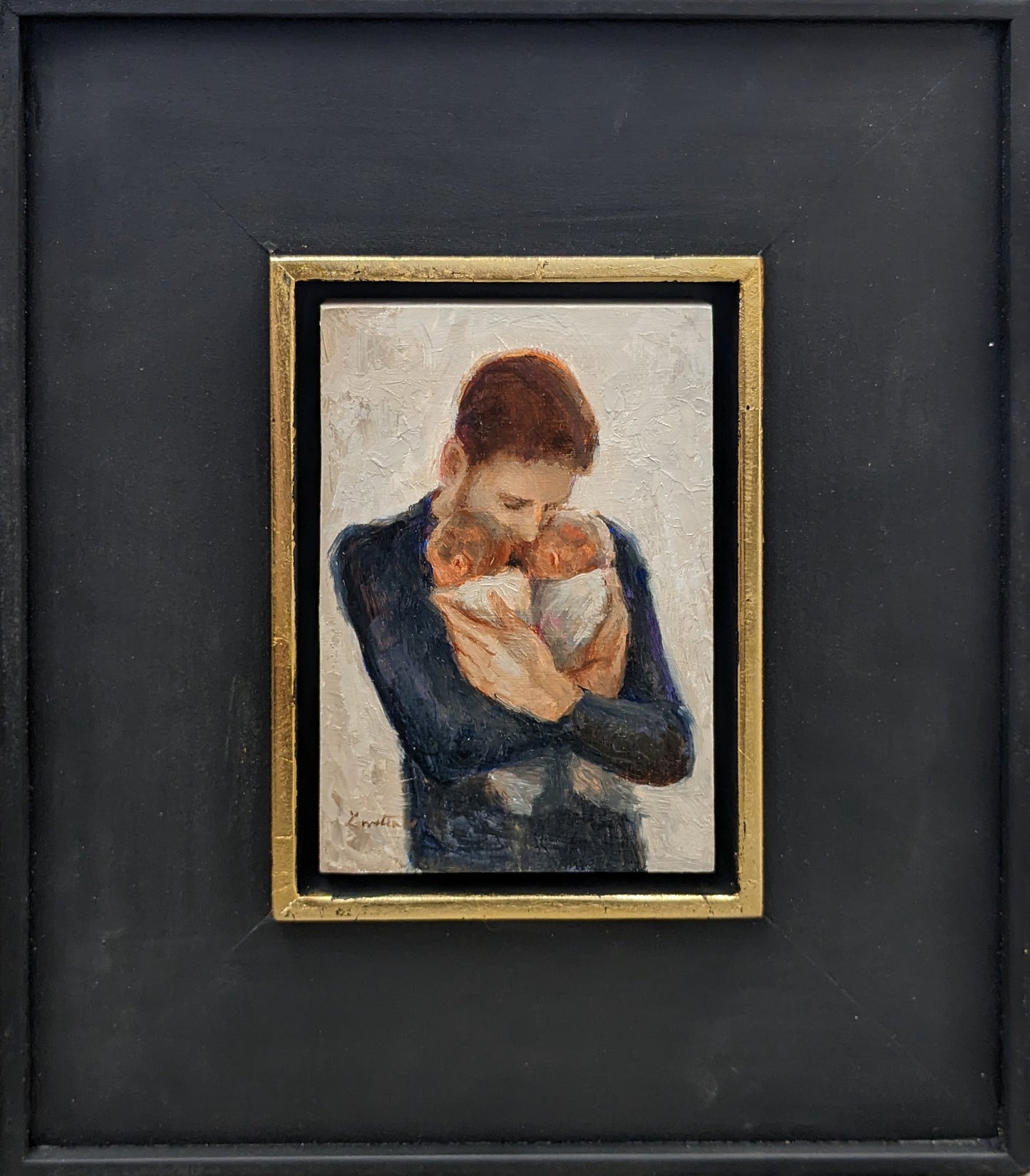 Father with Twins Original Artwork