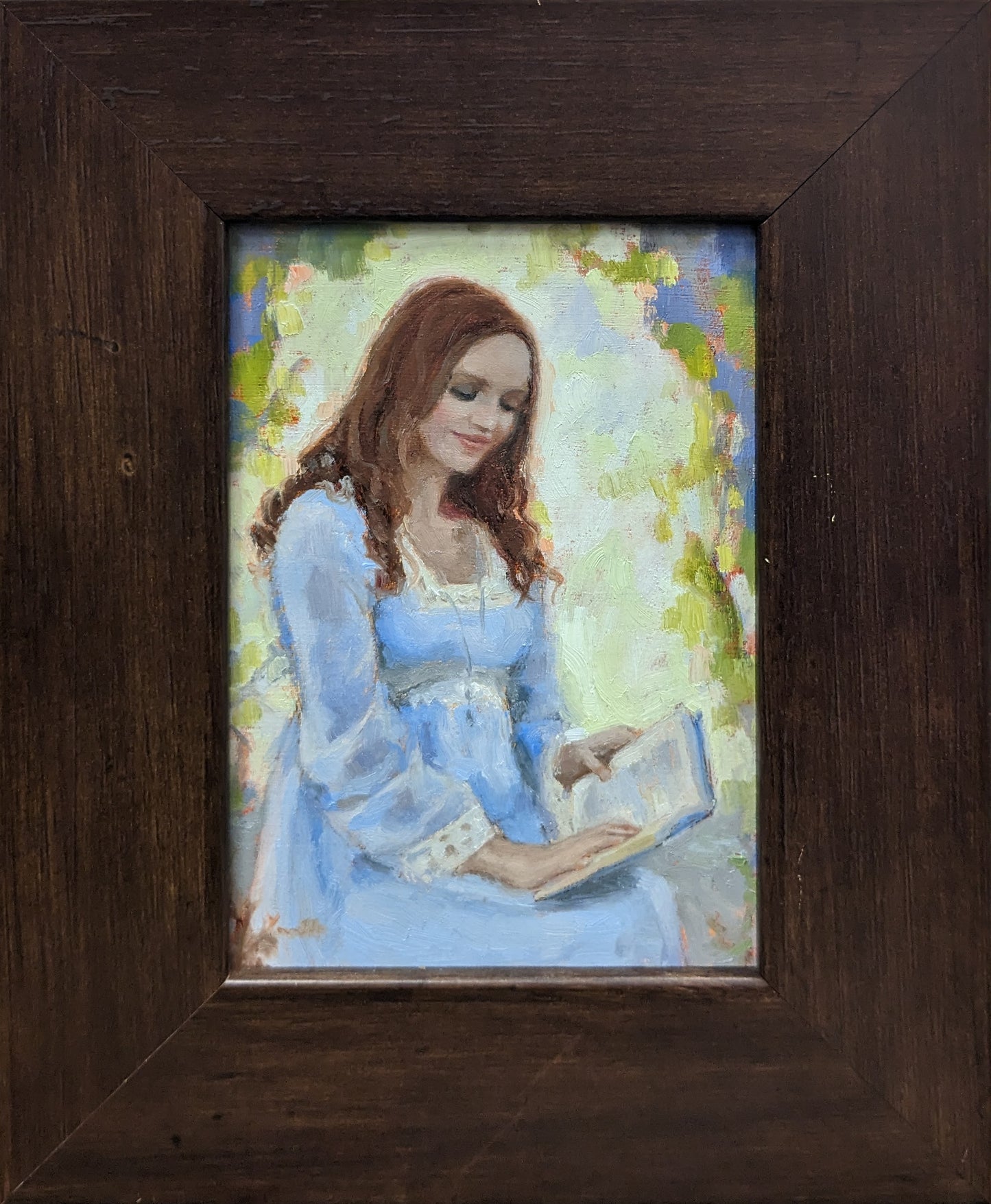 Girl Reading in the Woods Original Artwork