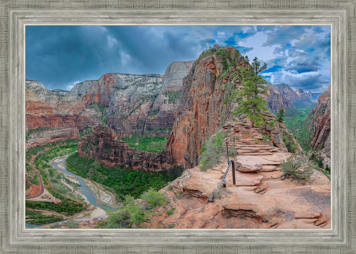 Angels Landing Panoramic Open Edition Canvas / 30 X 20 Silver 34 3/4 24 Art