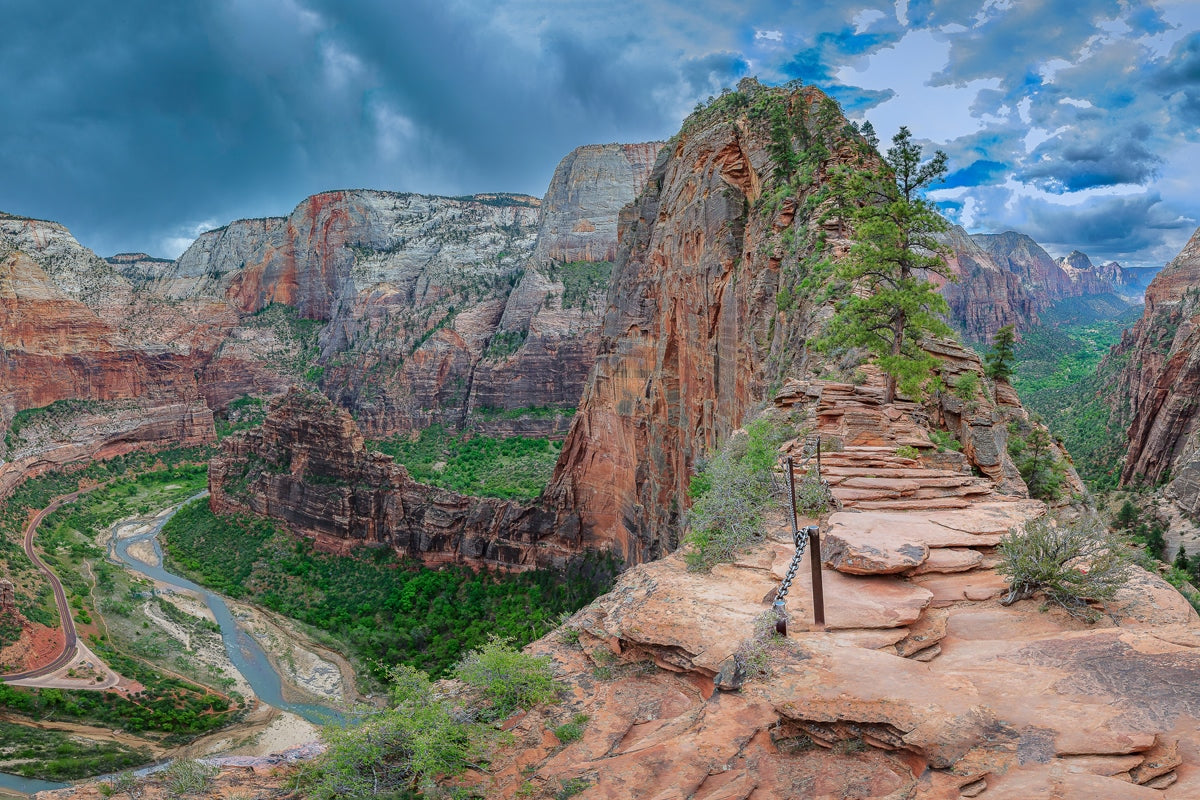 Angels Landing Panoramic Open Edition Canvas / 36 X 24 Rolled In Tube Art