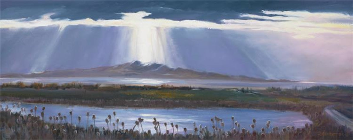 Antelope Island Open Edition Canvas / 40 X 15 3/4 Rolled In Tube Art