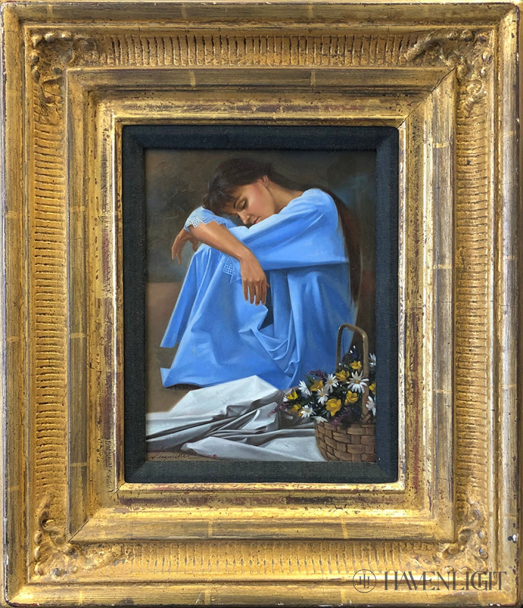 Girl In Blue Original Artwork Oil On Canvas