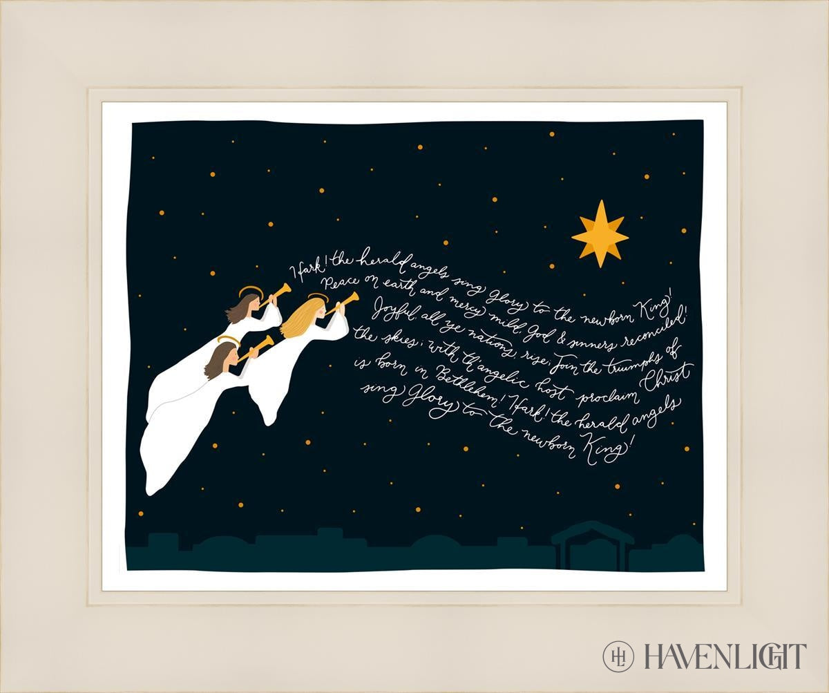 Hark The Herald Angels Sing Open Edition Print / 14 X 11 White 18 1/4 15 Art