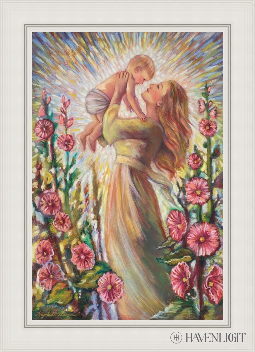 Hollyhocks Of Hope Open Edition Canvas / 24 X 36 White 31 3/4 43 Art