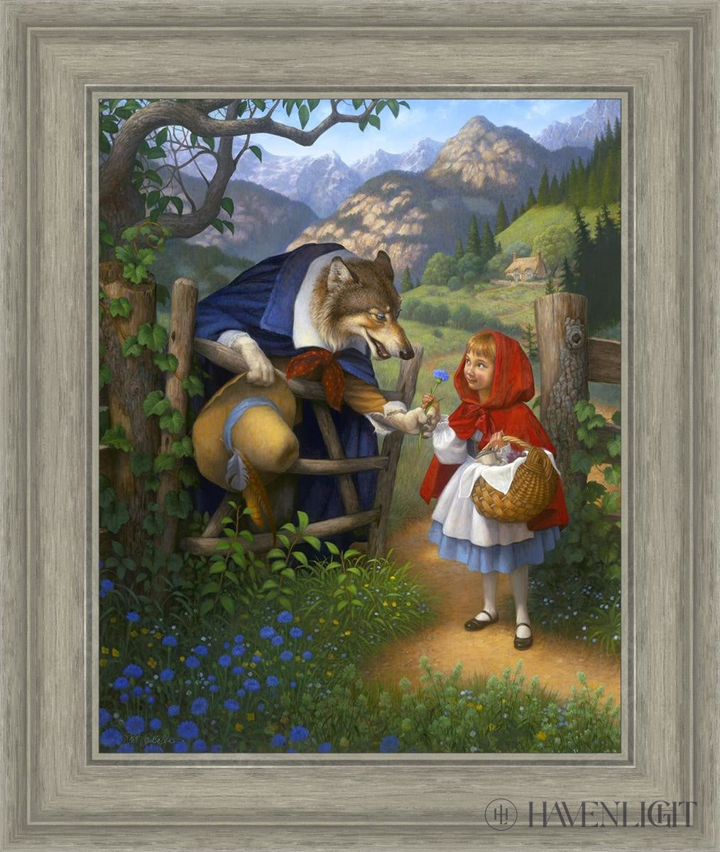 Little Red Riding Hood Meets The Wolf Open Edition Canvas / 16 X 20 Gray 21 3/4 25 Art