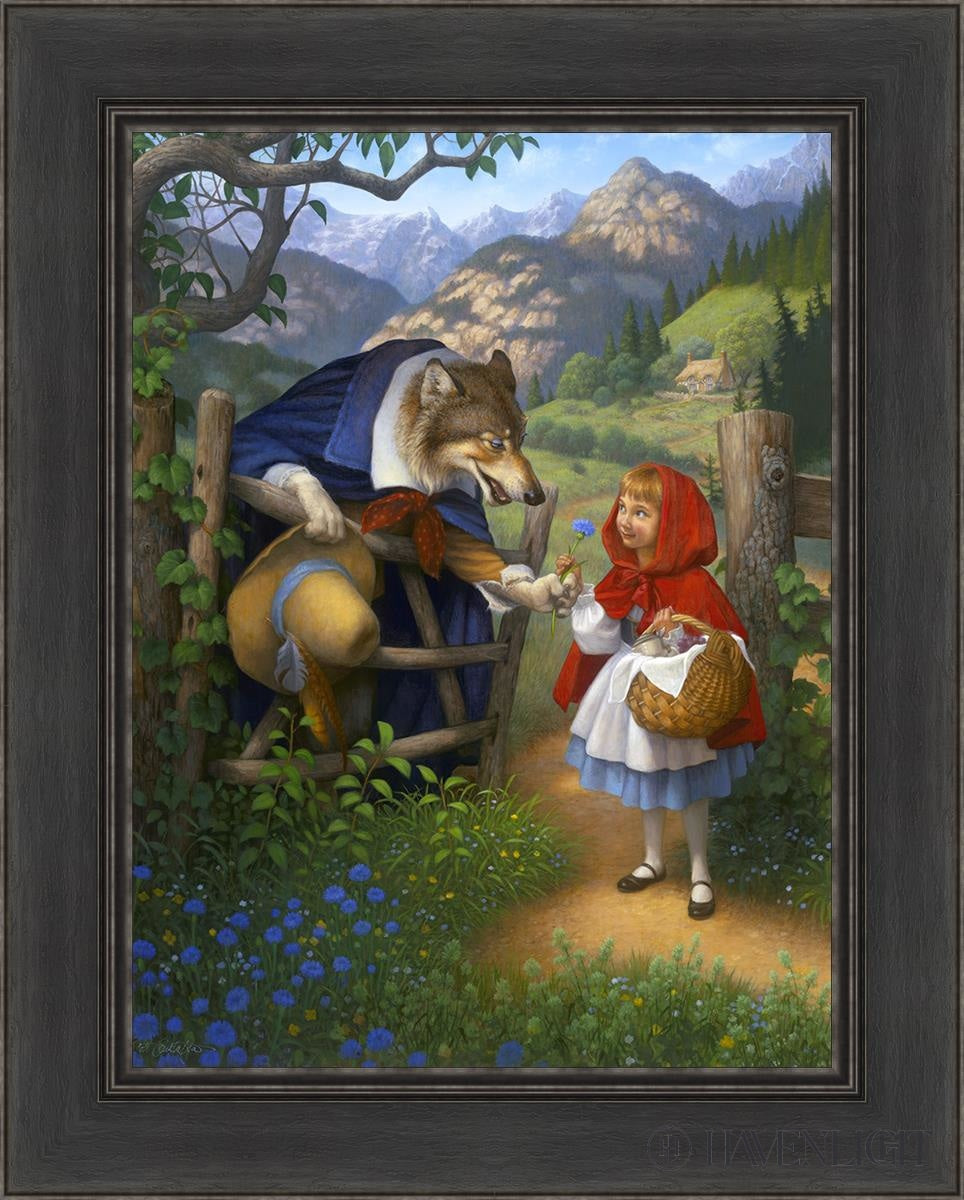Little Red Riding Hood Meets The Wolf Open Edition Canvas / 18 X 24 Black 1/2 30 Art