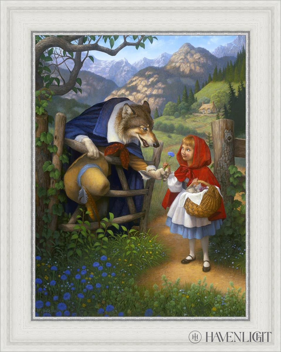 Little Red Riding Hood Meets The Wolf Open Edition Canvas / 18 X 24 White 23 3/4 29 Art
