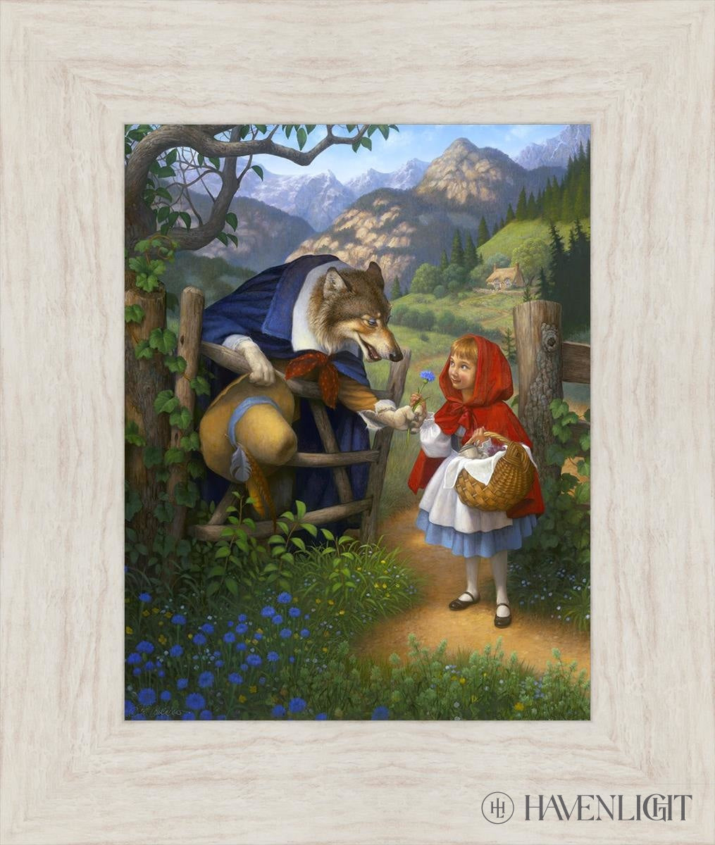 Little Red Riding Hood Meets The Wolf Open Edition Print / 11 X 14 Ivory 16 1/2 19 Art