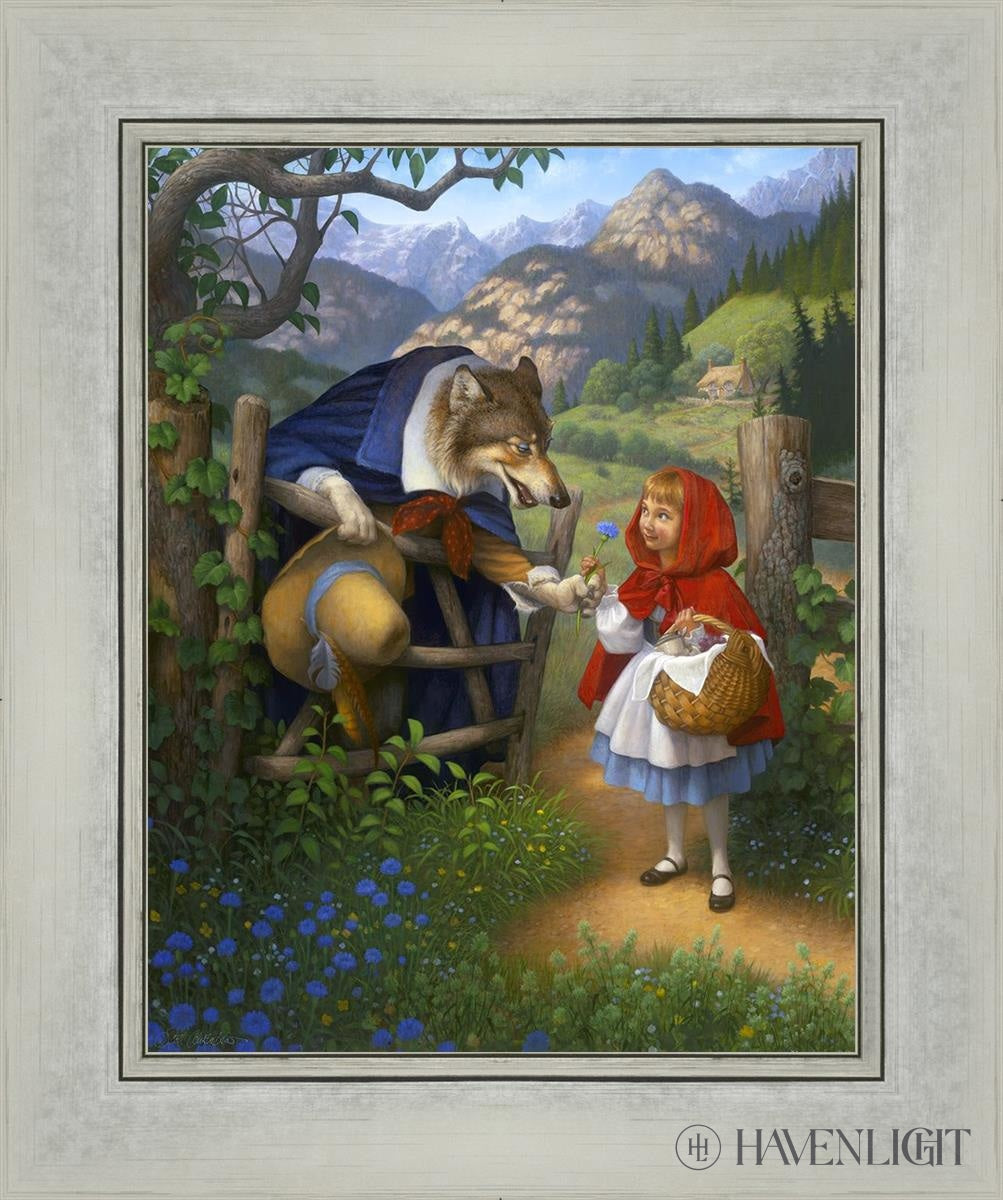 Little Red Riding Hood Meets The Wolf Open Edition Print / 11 X 14 Silver 15 1/4 18 Art