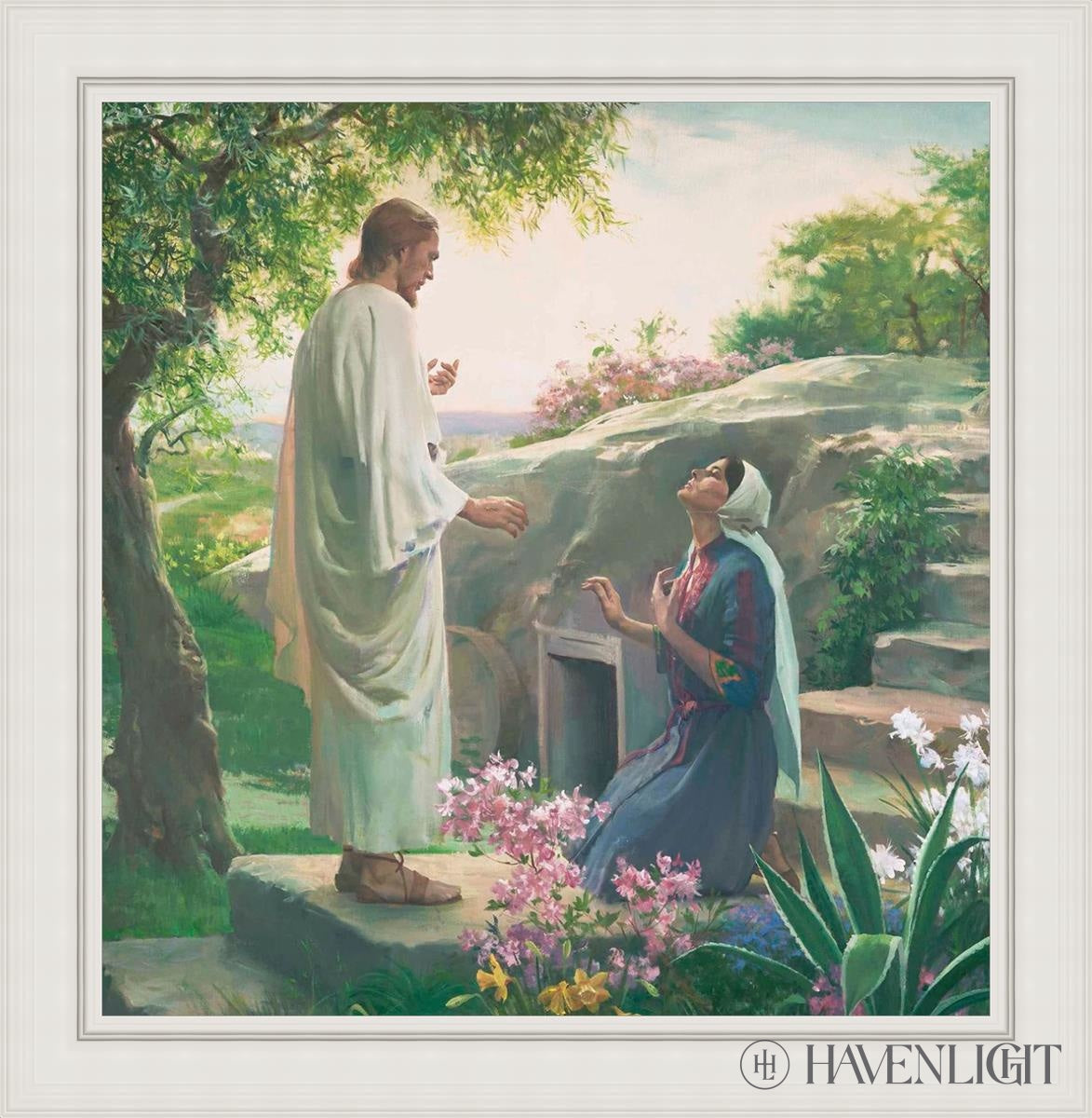 Mary And The Resurrected Jesus Open Edition Canvas / 35 X 36 White 42 3/4 43 Art