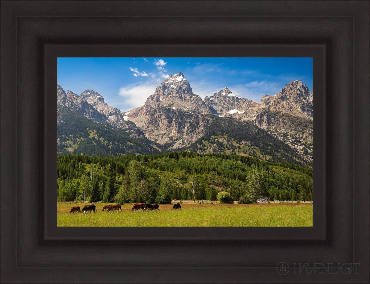 Panorama Of Grand Teton Mountain Range Wyoming Open Edition Canvas / 18 X 12 Brown 25 3/4 19 Art