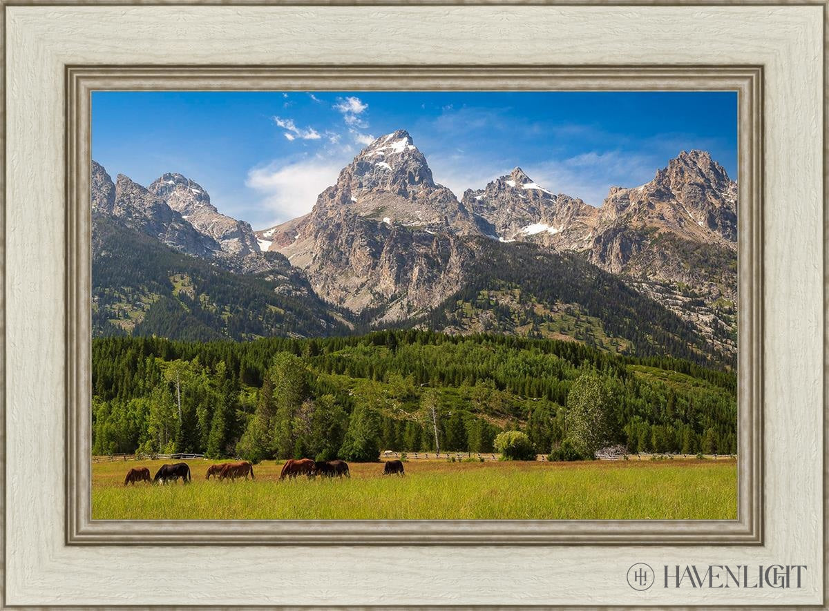 Panorama Of Grand Teton Mountain Range Wyoming Open Edition Canvas / 24 X 16 Ivory 30 1/2 22 Art