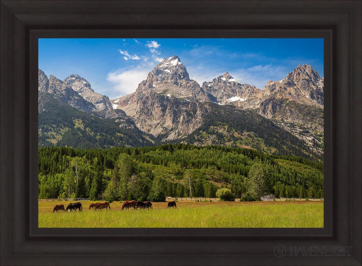 Panorama Of Grand Teton Mountain Range Wyoming Open Edition Canvas / 30 X 20 Brown 37 3/4 27 Art