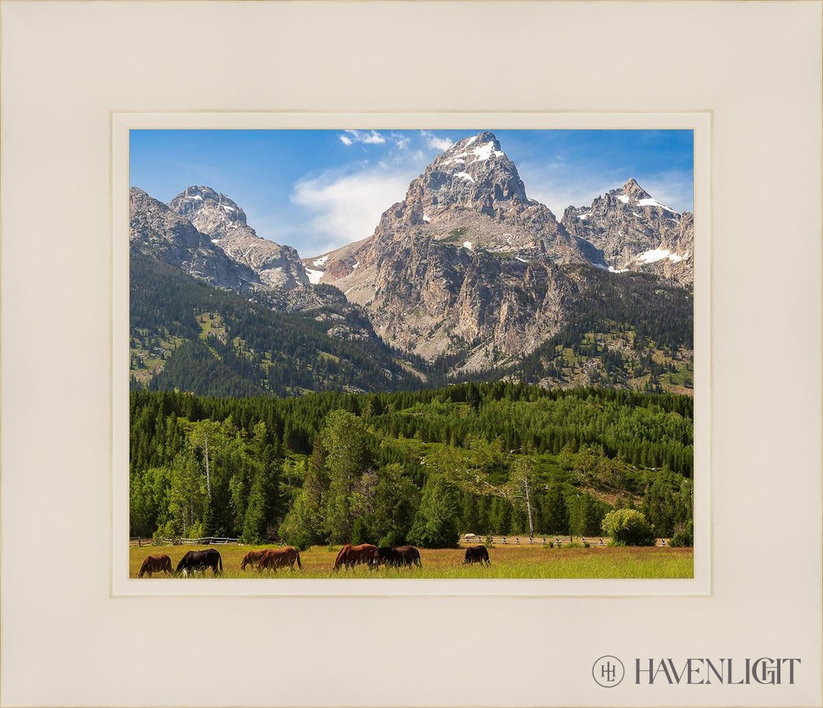 Panorama Of Grand Teton Mountain Range Wyoming Open Edition Print / 10 X 8 White 14 1/4 12 Art