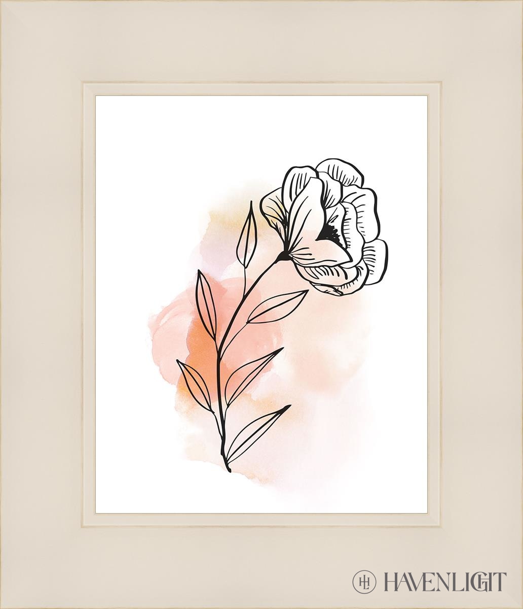 Prarie Rose Open Edition Print / 8 X 10 White 12 1/4 14 Art