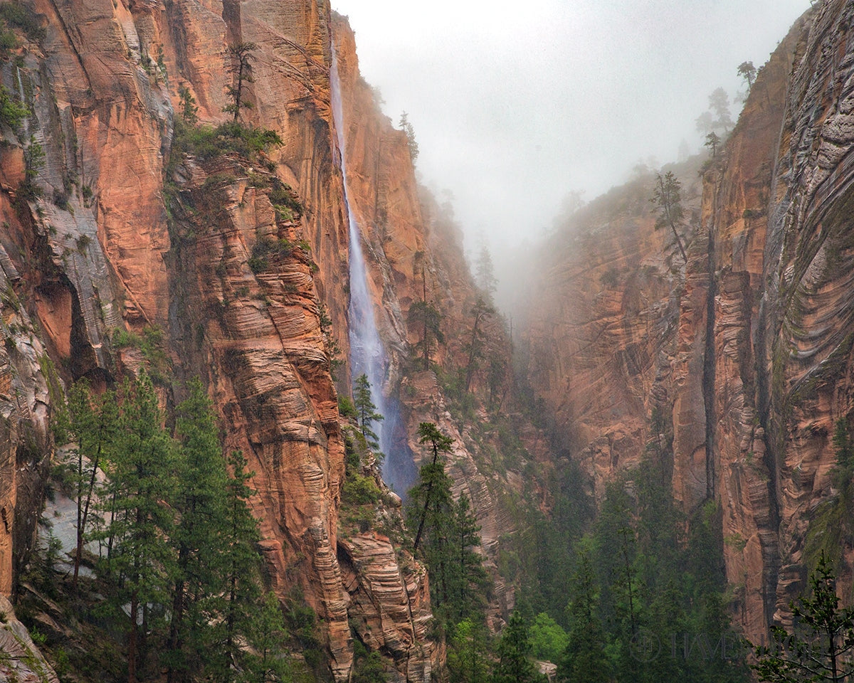 Refrigerator Canyon Waterfall Zion National Park Utah Open Edition Print / 10 X 8 Only Art