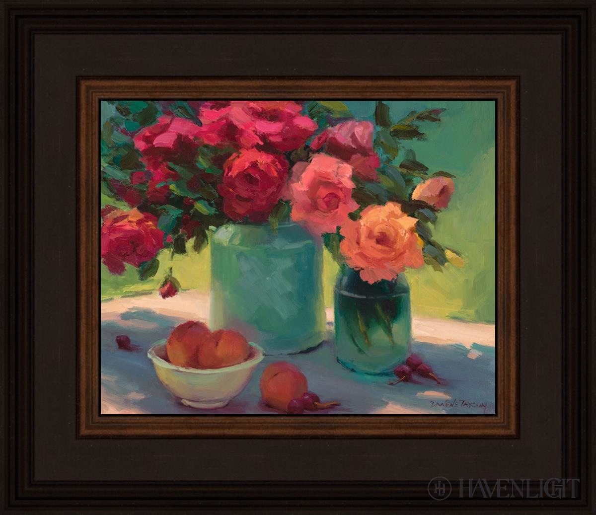 Roses In Early Light Open Edition Print / 10 X 8 Brown 14 3/4 12 Art