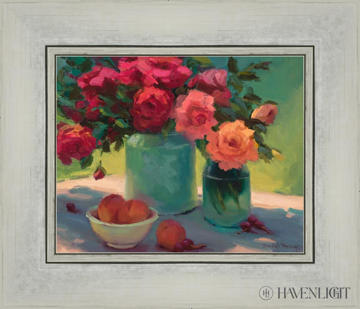 Roses In Early Light Open Edition Print / 10 X 8 Silver 14 1/4 12 Art