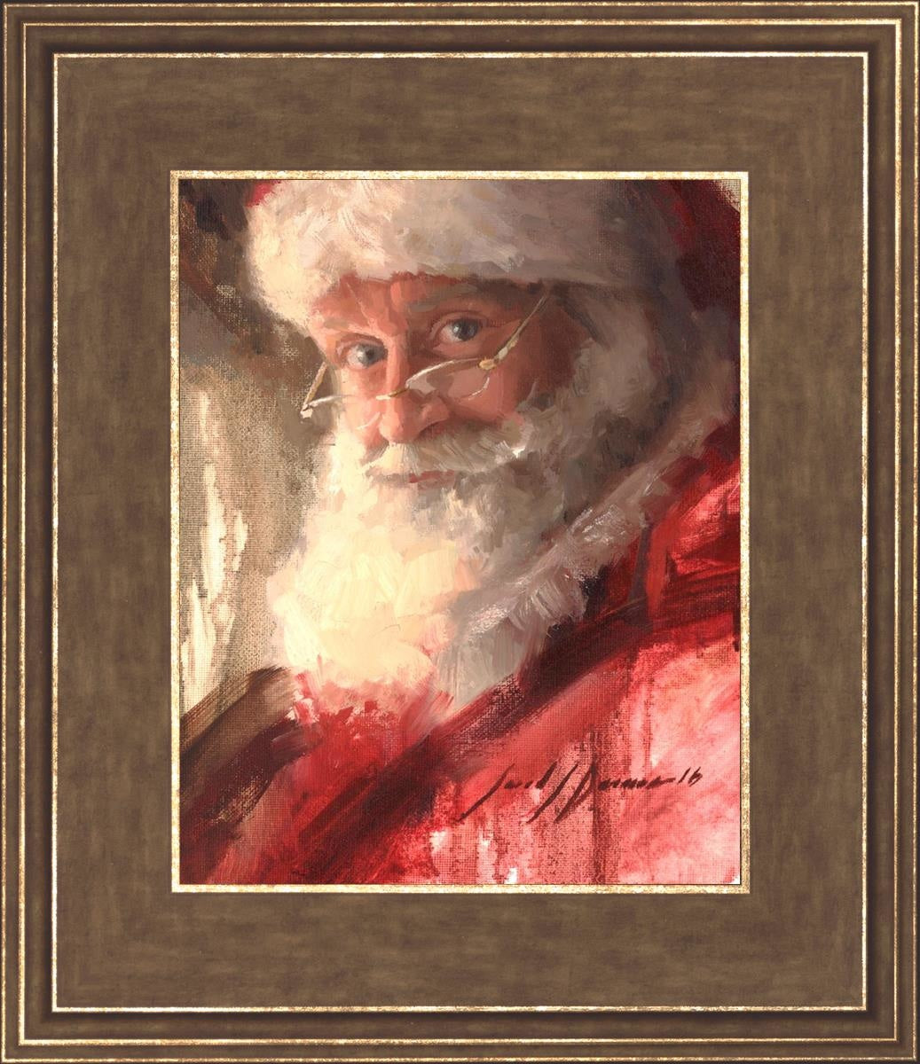 Santa Open Edition Print / 8 X 10 Gold 12 3/4 14 Art
