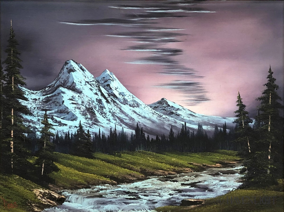 Silver Linings by Bob Ross 24 x 18 Oil on Canvas Original Painting