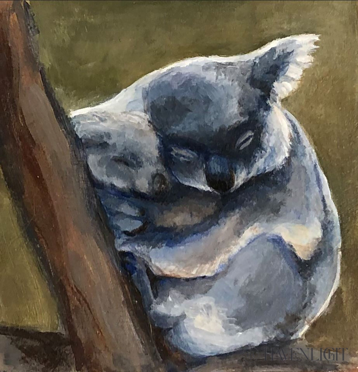 Snuggle Original Artwork Oil On Panel