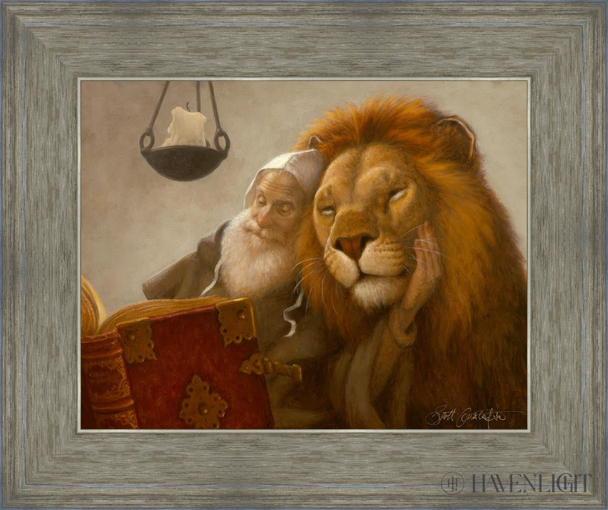 St. Jerome And The Lion Open Edition Canvas / 14 X 11 Gray 18 3/4 15 Art