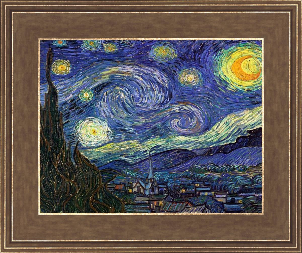 Starry Night Open Edition Print / 14 X 11 Gold 18 3/4 15 Art