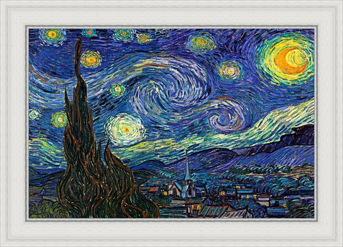 Starry Night Open Edition Print / 30 X 20 White 35 3/4 25 Art