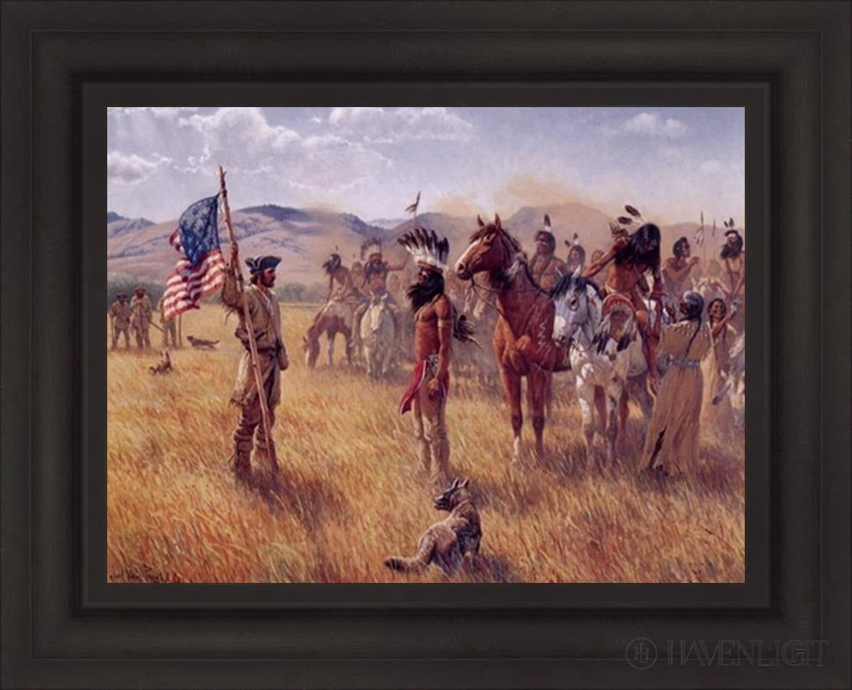 The Shoshonis And Their Horses - Key To Pacific Open Edition Canvas / 24 X 18 Brown 31 3/4 25 Art