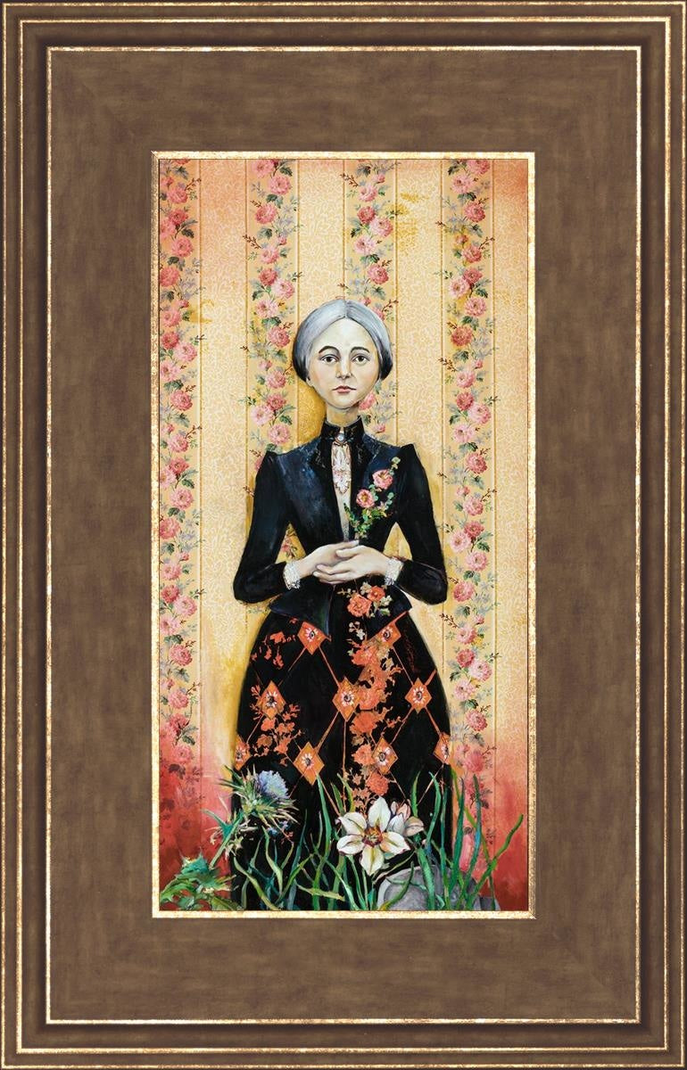 Thistles And Lilies Abigail Starbuck Coffin Open Edition Print / 6 X 12 Gold 10 3/4 16 Art